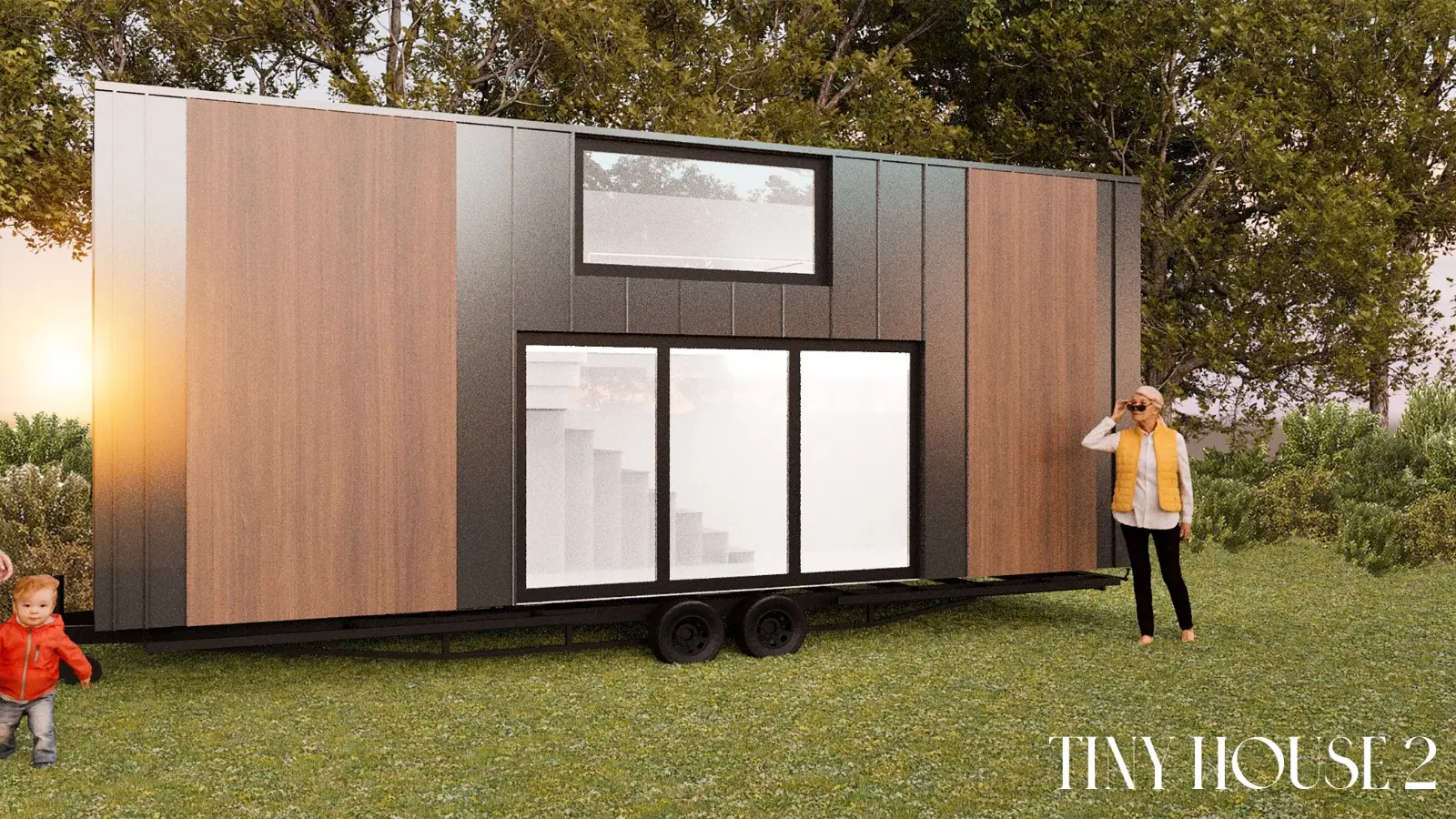 Römork şaseli modern tiny house konsept tasarımı